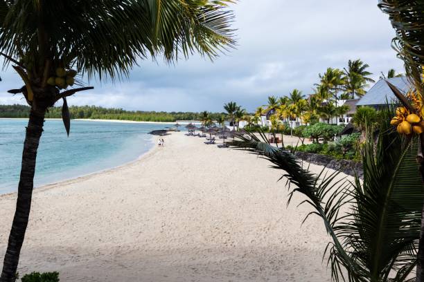 Crystal clear turquoise water surrounding the island of Ile aux Cerfs
